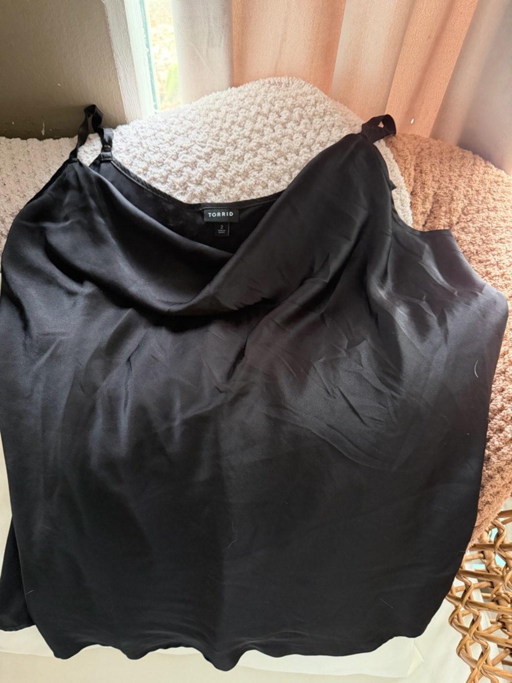 torrid Black Satin Cowl Neck Cami